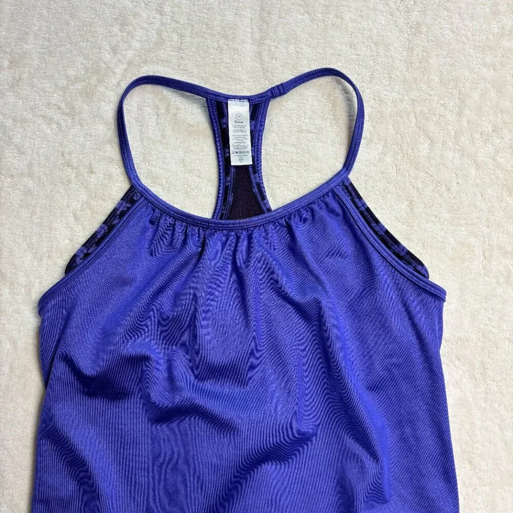 Ivivva Girls Double Dutch Racerback Tank Top Sz 14 Purple Built in bra Lululemon